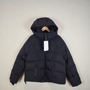 Halfdays Georgie Puffer Jacket Size XL Black Coat Ski Snow Winter Hood